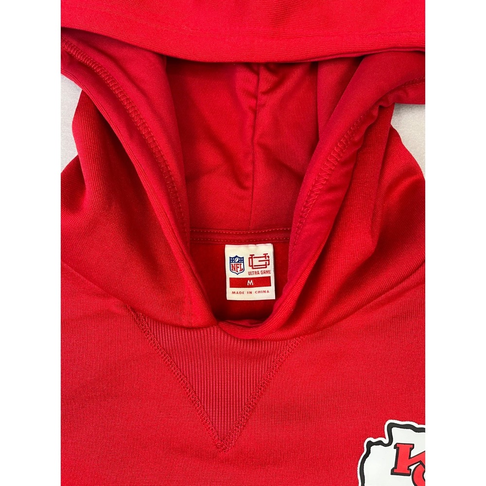 Kansas City Chiefs Hoodie Womens M Red Cropped Sweatshirt Pullover Relaxed - Picture 4 of 9